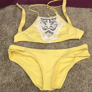 Becca Yellow Halter Bikini/ Bathing Suit